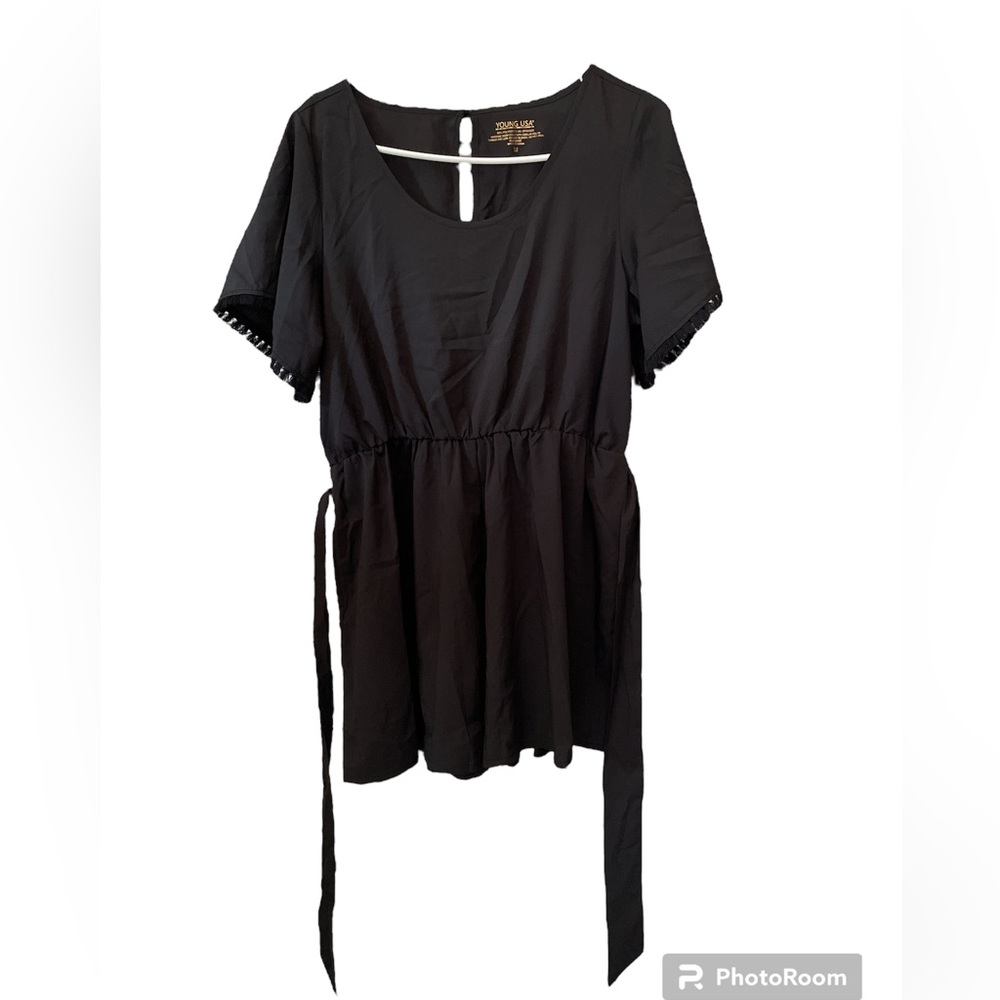 Black Short Sleeve Romper NWT